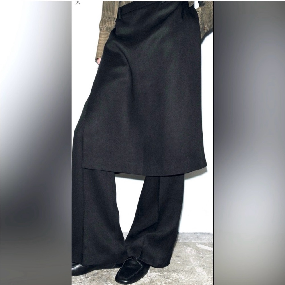 Zara Black pants with skirt overlay